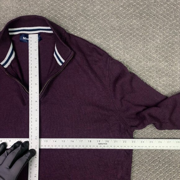 Mizzen Main 1/4 Zip Pullover Sweater Men's XL Purple Quarter Zip Mizzen + Main - Picture 9 of 11